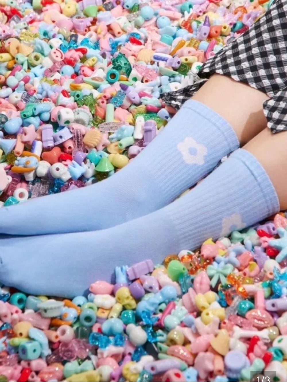 CJ Hendry x salon 94 Light Blue Floral Socks